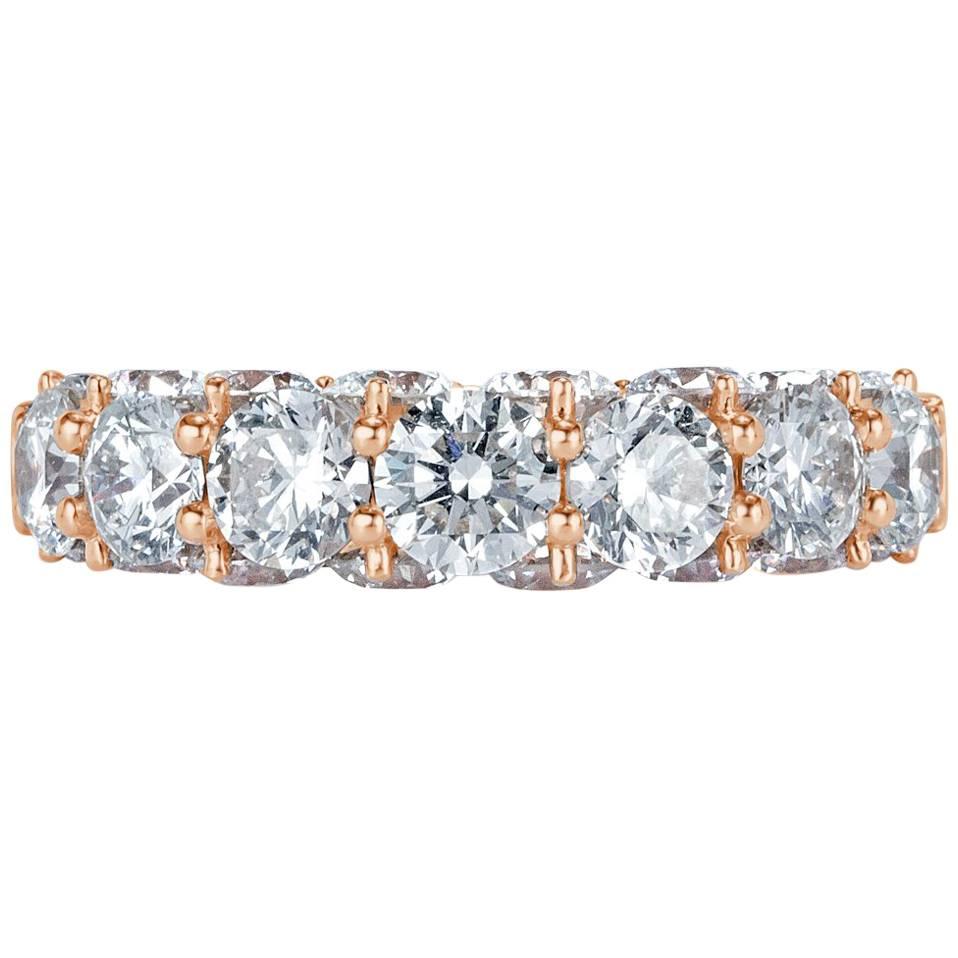 Mark Broumand Anello con diamante rotondo taglio brillante a tre lati da 5,15 carati