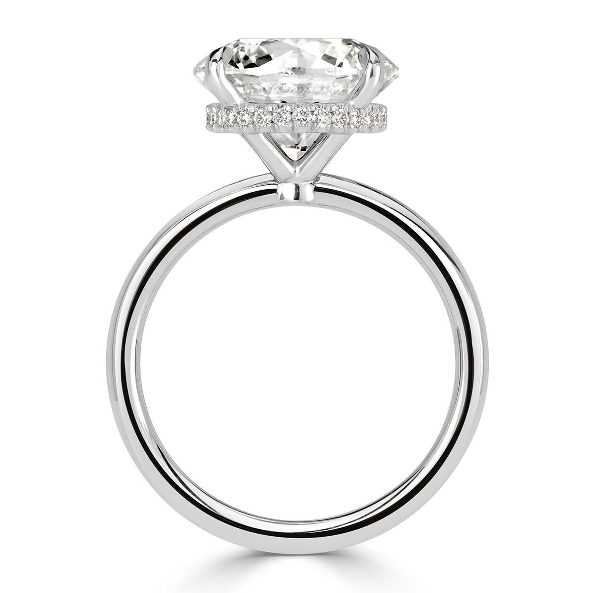 Women's Mark Broumand 5.19 Carat Round Brilliant Cut Diamond Engagement Ring
