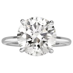 Mark Broumand 5.19 Carat Round Brilliant Cut Diamond Engagement Ring