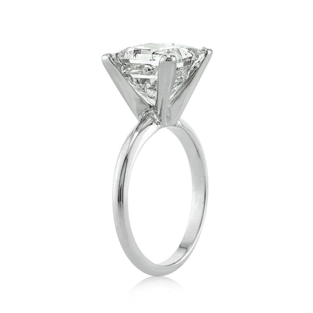 Modern Mark Broumand 5.29 Carat Princess Cut Diamond Solitaire Engagement Ring