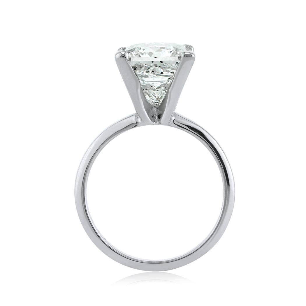 Mark Broumand 5.29 Carat Princess Cut Diamond Solitaire Engagement Ring In New Condition In Los Angeles, CA