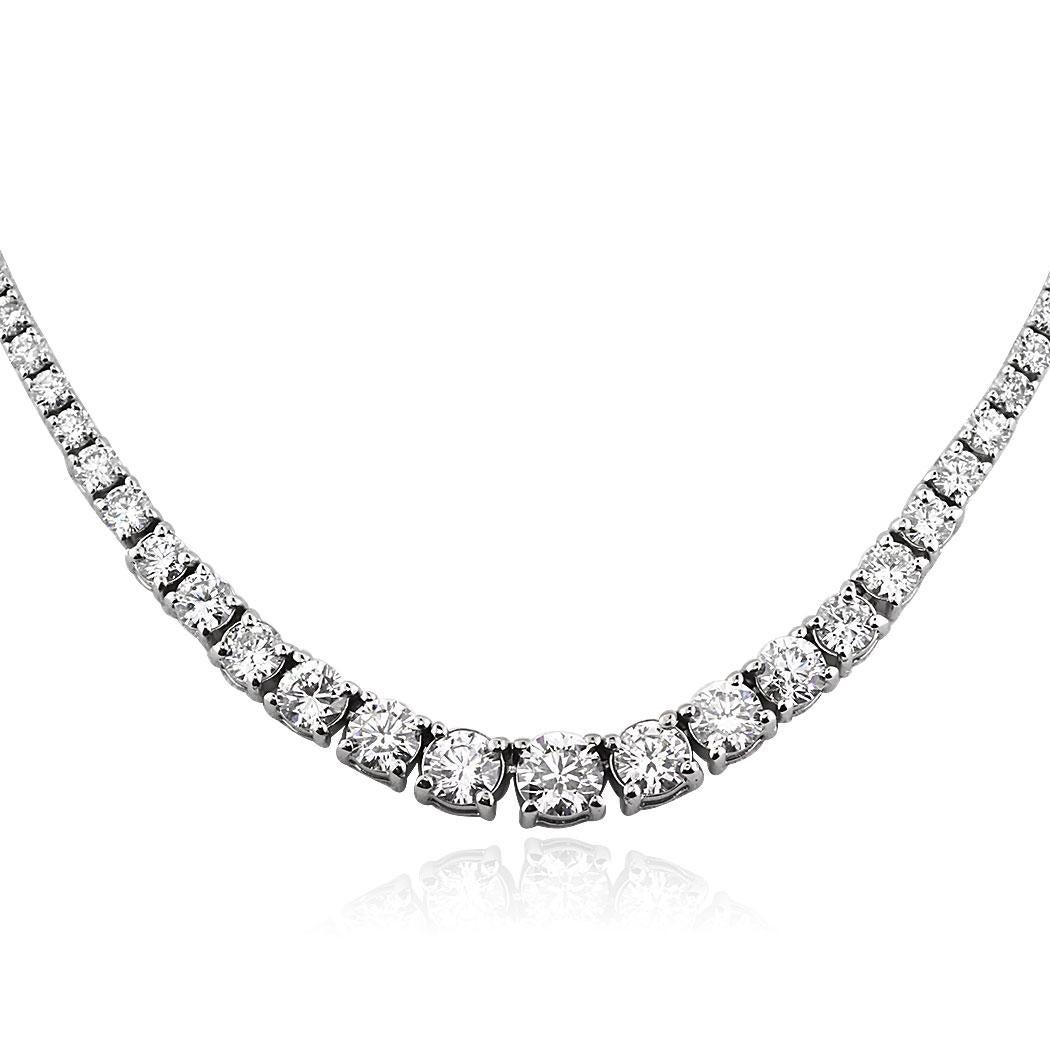 Tennis-Halskette von Broumand mit 5,35 Karat rundem Diamanten im Brillantschliff (Rundschliff) im Angebot