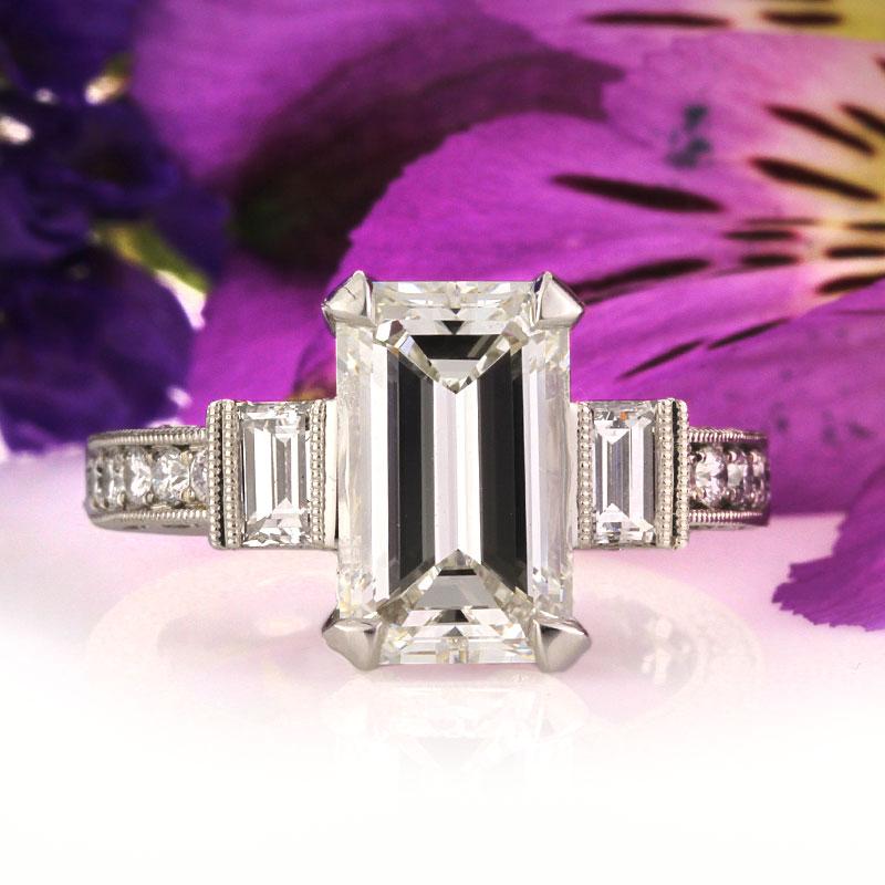 Mark Broumand 5.49 Carat Emerald Cut Diamond Engagement Ring In New Condition In Los Angeles, CA