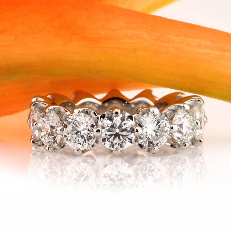 Round Cut Mark Broumand 5.50 Carat Round Brilliant Cut Diamond Eternity Band For Sale