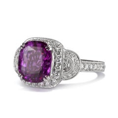 Mark Broumand 5.51 Carat Pink-Purple Sapphire and Diamond Ring