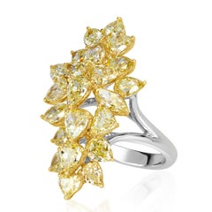 Mark Broumand 5,59 Karat Ausgefallener gelber Diamant-Cluster-Ring