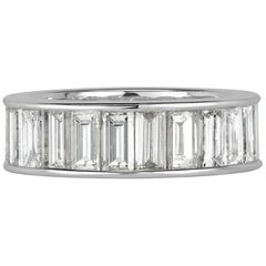 Mark Broumand 5.73 Carat Baguette Cut Diamond Eternity Band in Platinum