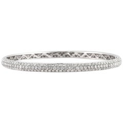 Mark Broumand 6.00 Carat Round Brilliant Cut Diamond Pavé Bangle Bracelet