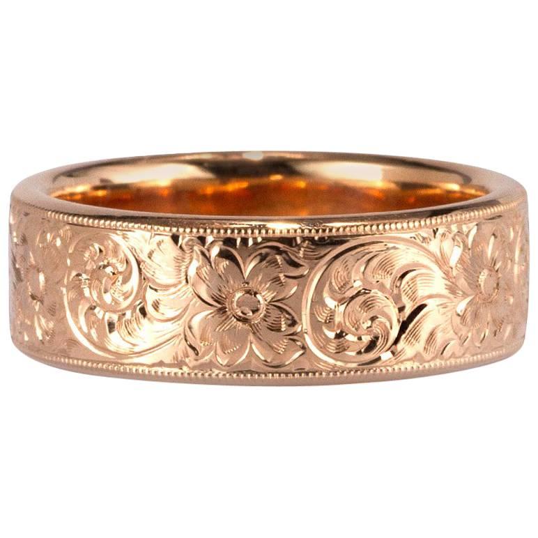 Mark Broumand, fede nuziale artigianale da 6,0 mm in oro rosa 18 carati