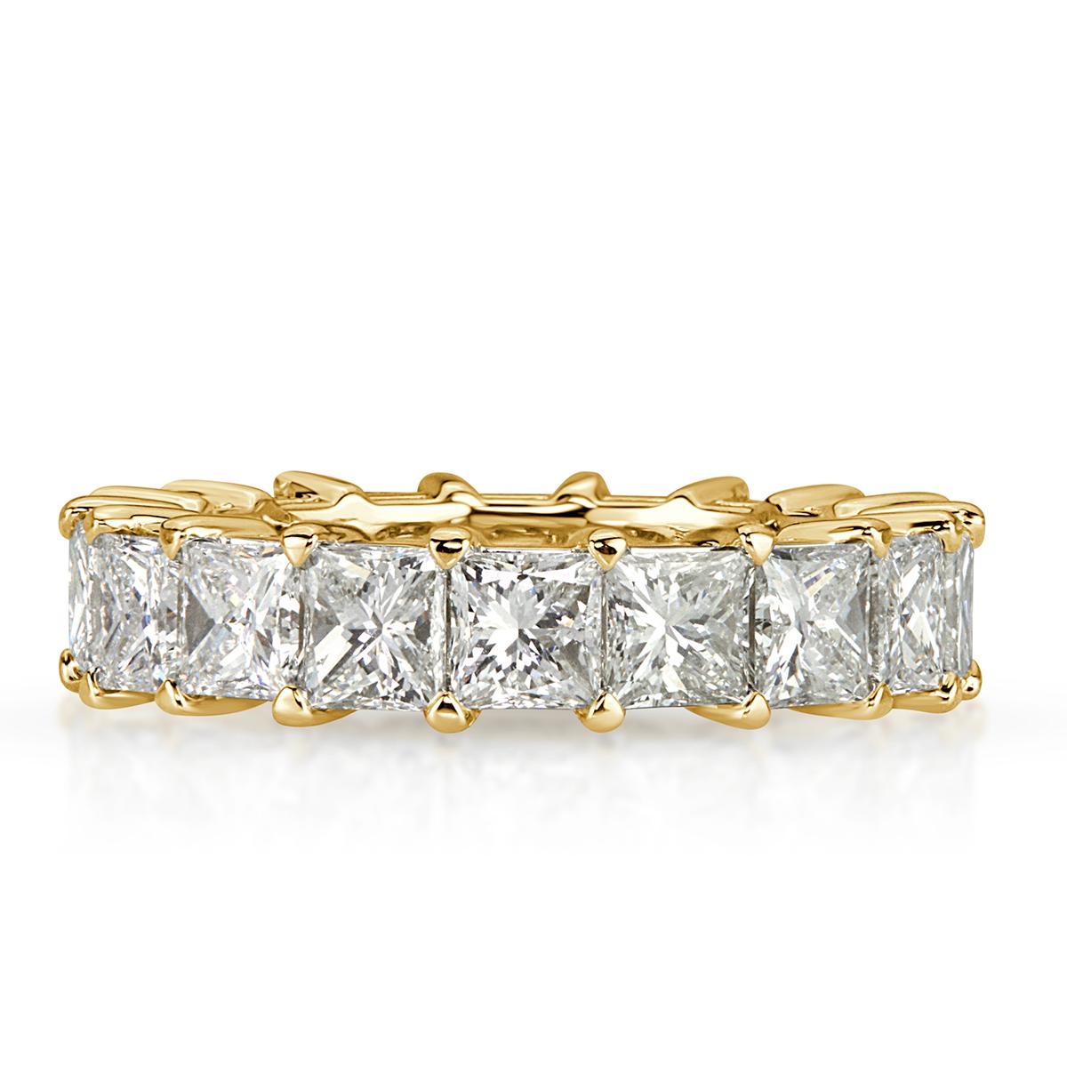 Mark Broumand 6.34 Carat Princess Cut Diamond Eternity Band in 18 Karat Gold In New Condition For Sale In Los Angeles, CA