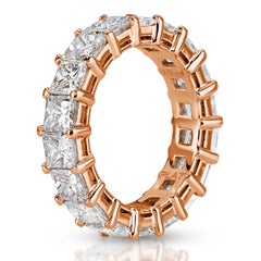 Mark Broumand, bague d'éternité en or 18 carats et diamants taille princesse de 6,34 carats