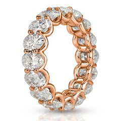 Mark Broumand 6.52 Carat Oval Cut Diamond Eternity Band in 18 Karat Rose Gold
