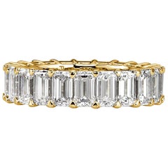 Mark Broumand 6.80 Carat Emerald Cut Diamond Eternity Band in 18 Karat Gold