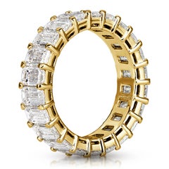 Mark Broumand 6.80 Carat Emerald Cut Diamond Eternity Band in 18 Karat Gold