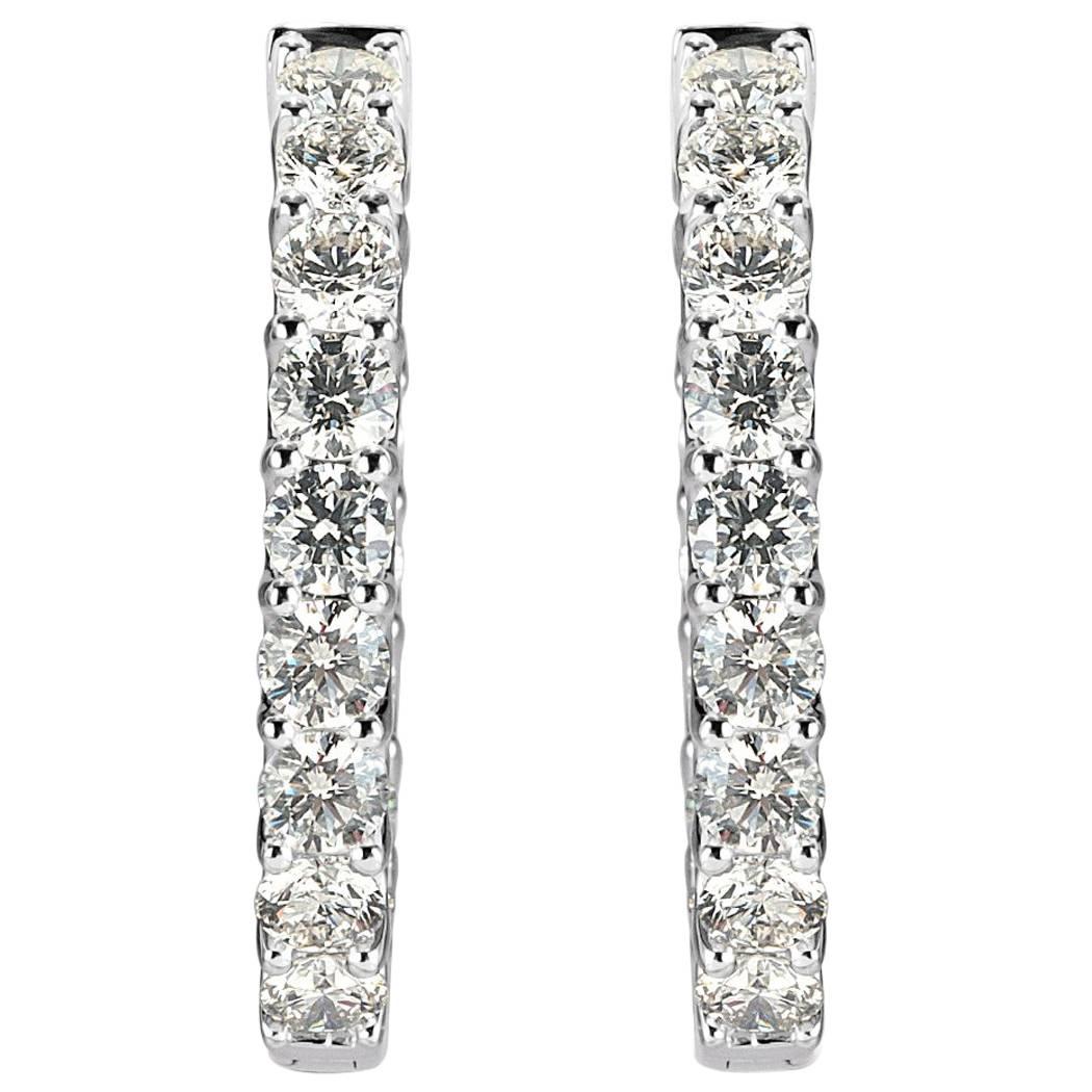 Pendientes Mark Broumand de diamantes redondos talla brillante de 7,00 quilates en oro de 14 quilates