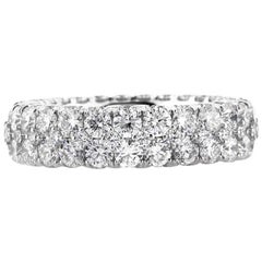 Mark Broumand 7,00 Karat runder Brillantschliff Diamant Dreiseitiger Ewigkeitsring