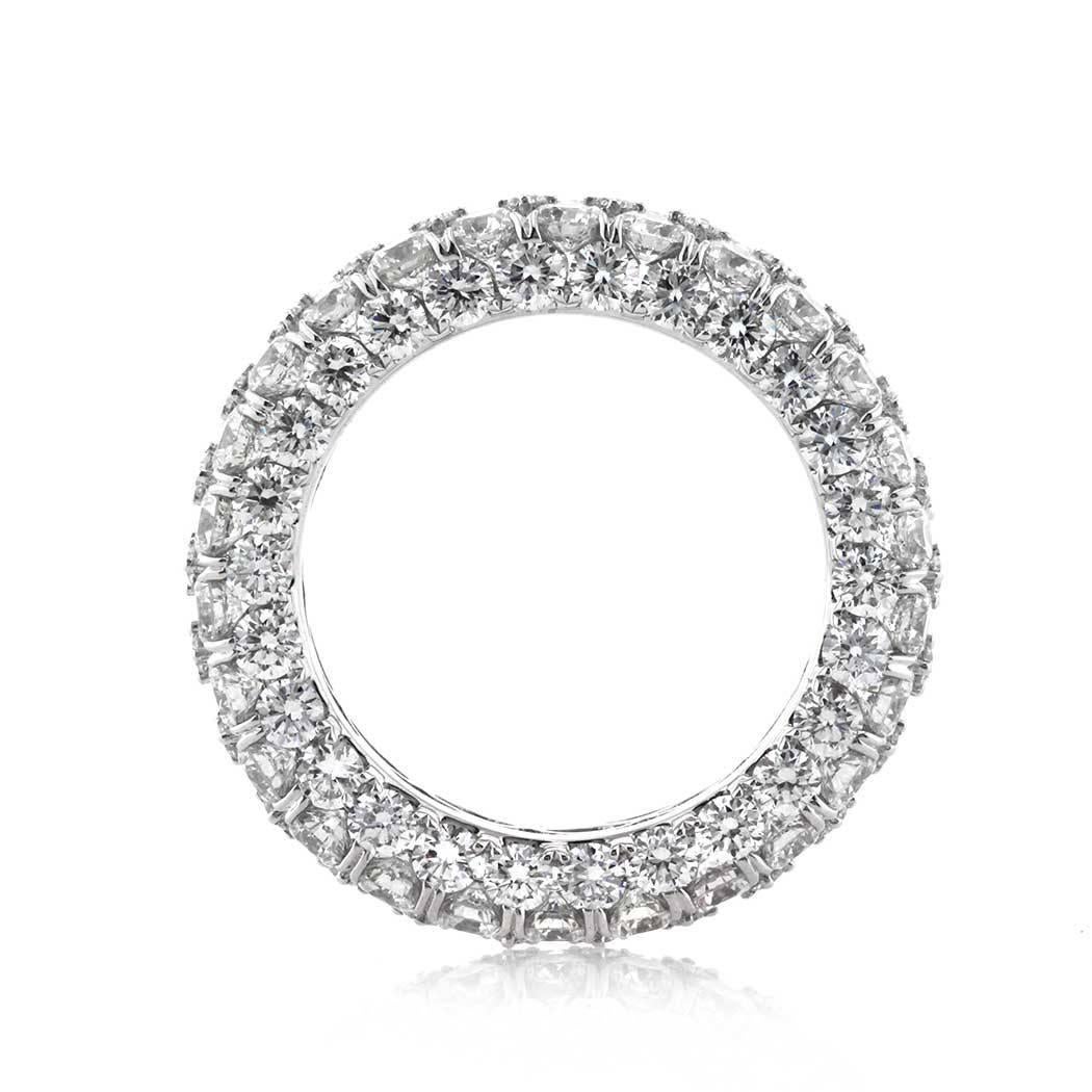Moderne Mark Broumand, bague d'éternité à trois faces en diamants taille brillant rond et rond de 7,00 carats en vente