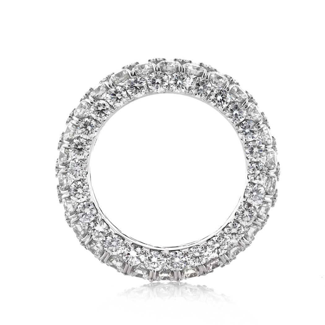 Mark Broumand 7,00 Karat runder Brillantschliff Diamant Dreiseitiger Ewigkeitsring (Moderne) im Angebot