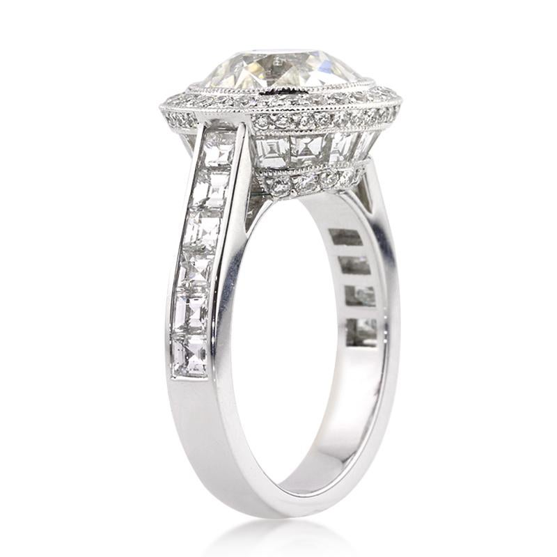 Women's or Men's Mark Broumand 7.09 Carat Old European Cut Diamond Engagement Ring
