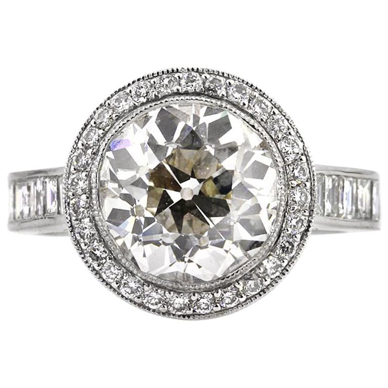 Mark Broumand 7.09 Carat Old European Cut Diamond Engagement Ring