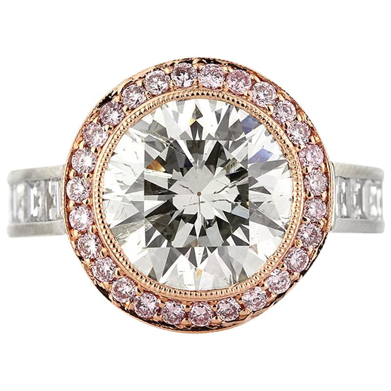 Mark Broumand 7.60 Carat Round Brilliant Cut Diamond Engagement Ring