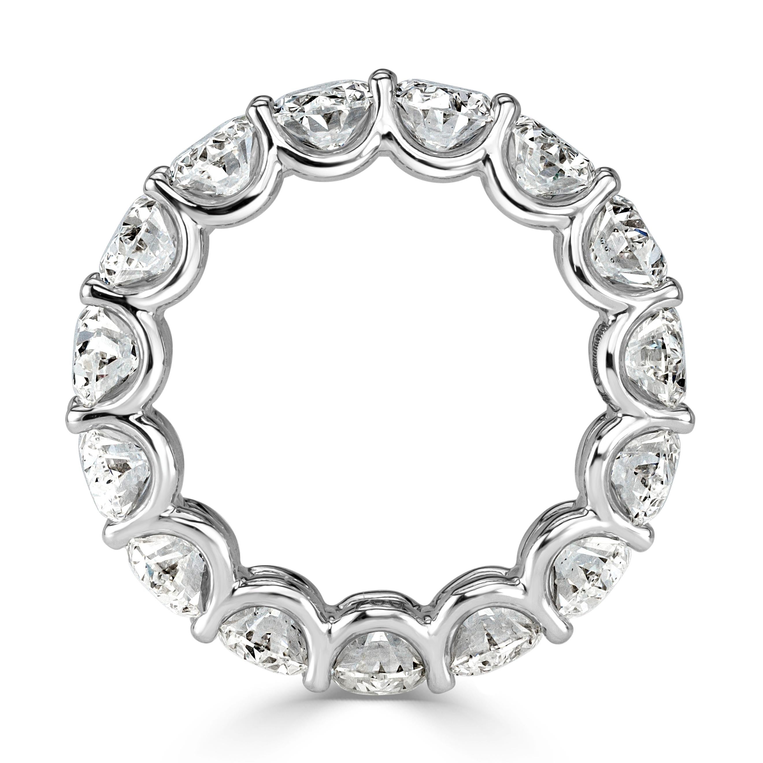 Mark Broumand 7.64 Carat Oval Cut Diamond Eternity Band in 18 Karat White Gold In New Condition For Sale In Los Angeles, CA