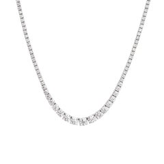 Mark Broumand 7.75 Carat Round Brilliant Cut Diamond Tennis Necklace in 18 Karat