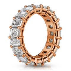 Mark Broumand 7.78 Carat Emerald Cut Diamond Eternity Band in 18 Karat Rose Gold