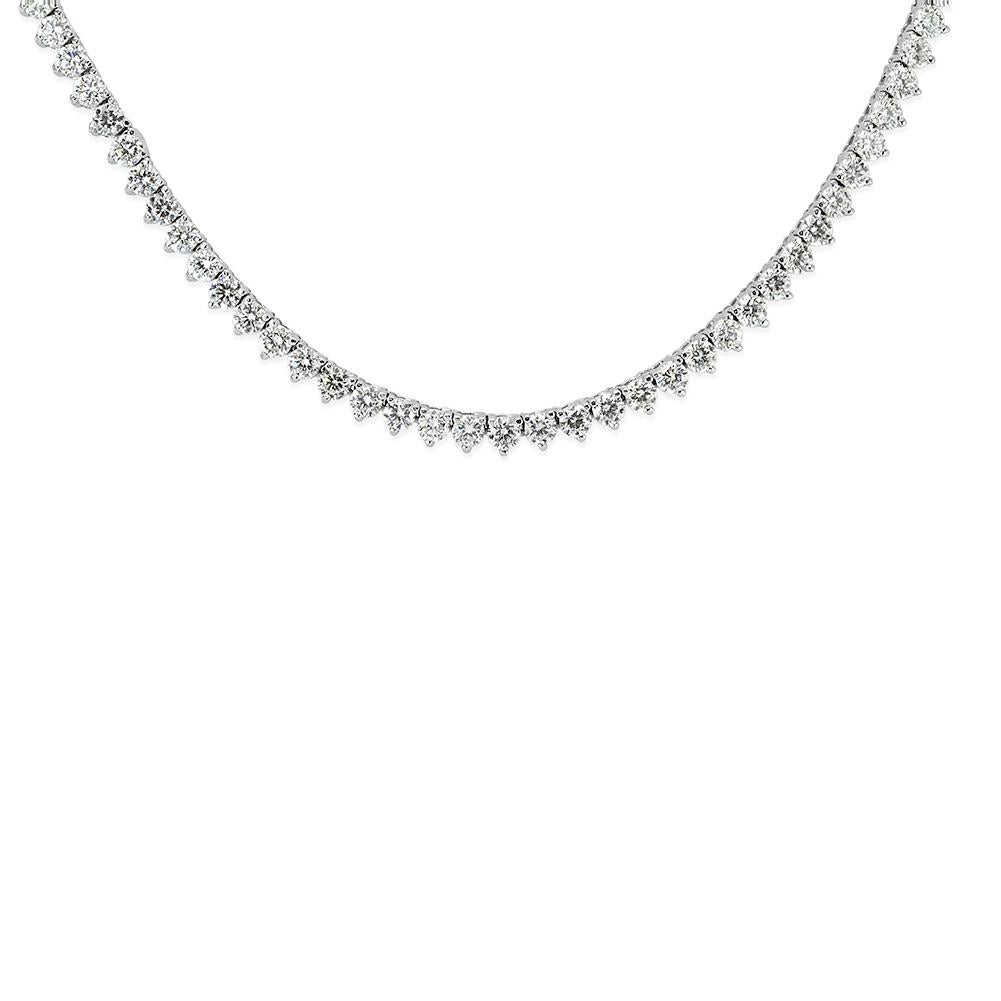 Mark Broumand 7.90 Carat Round Brilliant Cut Diamond Tennis Necklace In New Condition For Sale In Los Angeles, CA