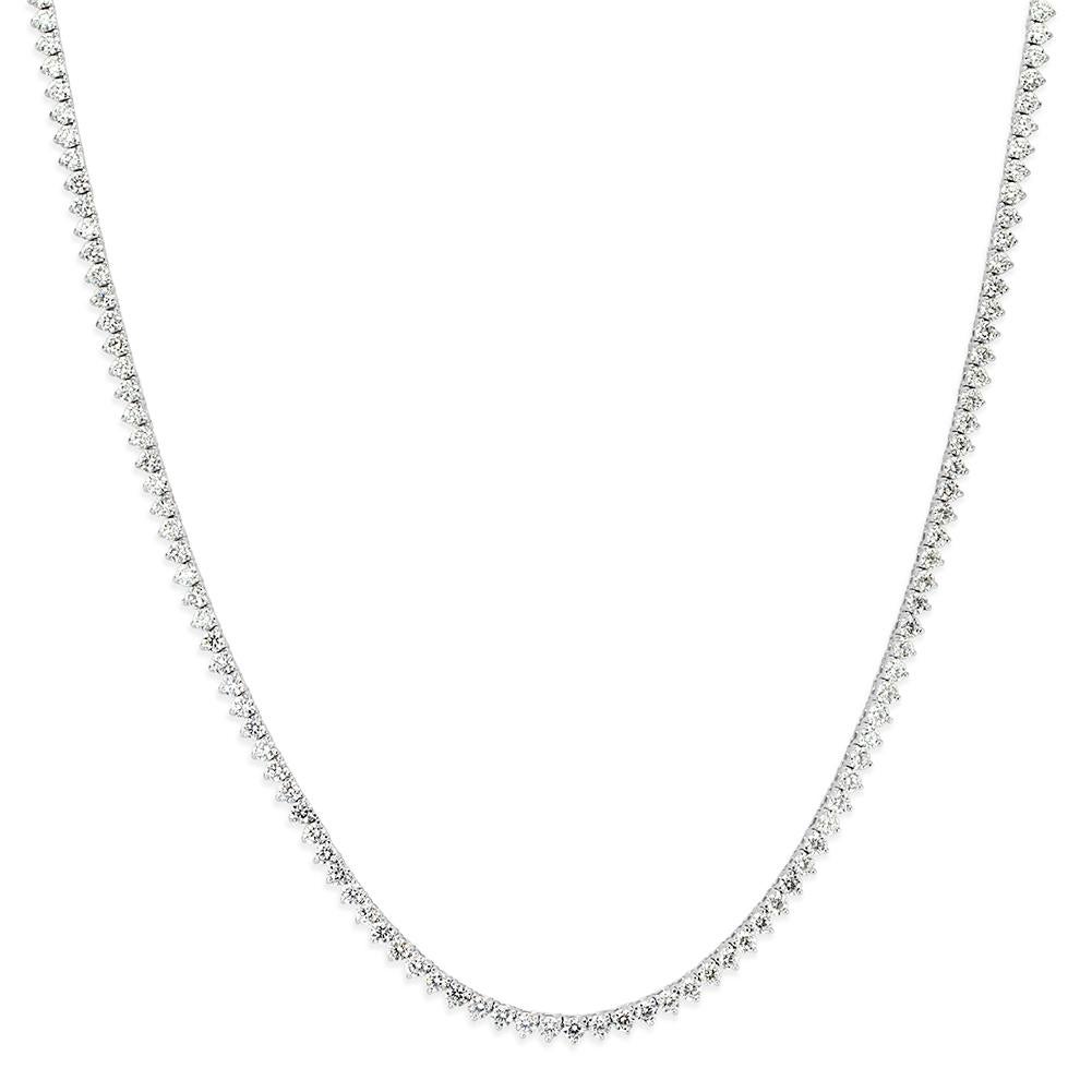 Mark Broumand 7.90 Karat Diamant-Tennis-Halskette mit rundem Brillantschliff