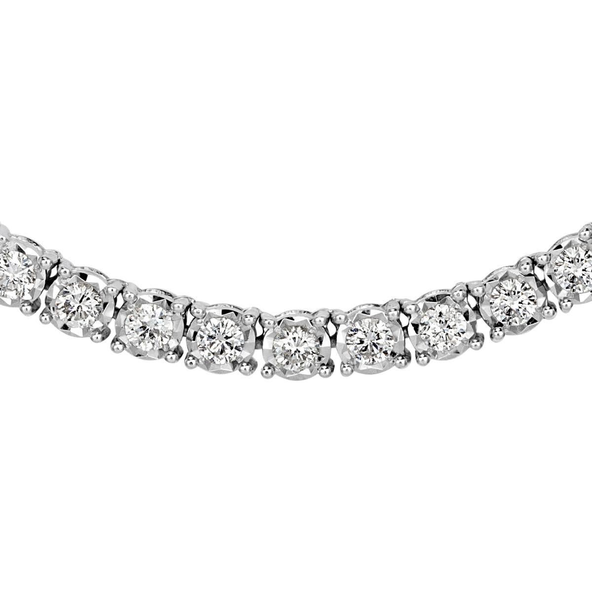 Mark Broumand 8.00 Carat Round Brilliant Cut Diamond Tennis Necklace In New Condition For Sale In Los Angeles, CA