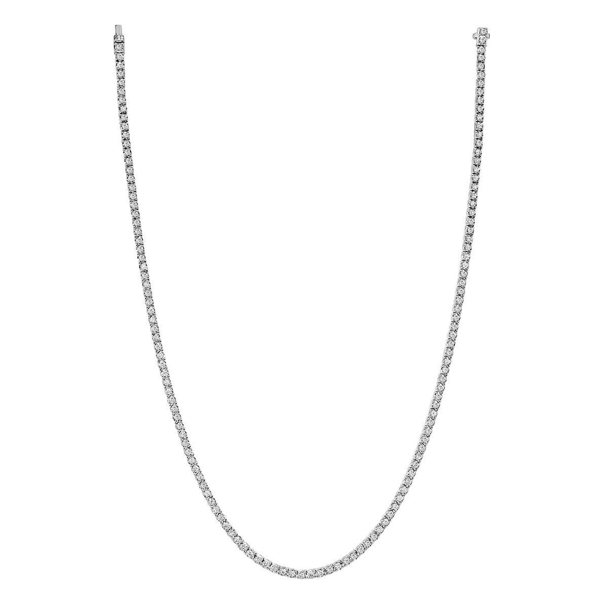 Mark Broumand 8.00 Carat Round Brilliant Cut Diamond Tennis Necklace