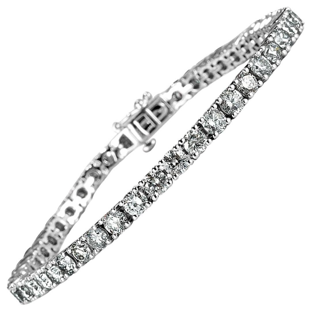 Mark Broumand 8.90 Carat Round Brilliant Cut Diamond Tennis Bracelet