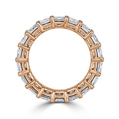 Mark Broumand: 18 Karat Roségold Ewigkeitsring mit 9,09 Karat Diamant im Smaragdschliff
