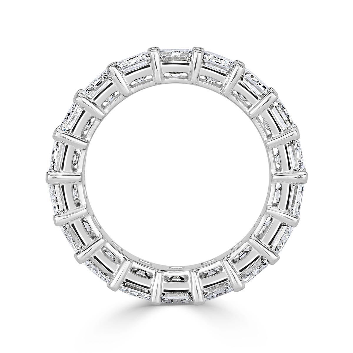 Mark Broumand 9.09 Carat Emerald Cut Diamond Eternity Band in Platinum In New Condition For Sale In Los Angeles, CA