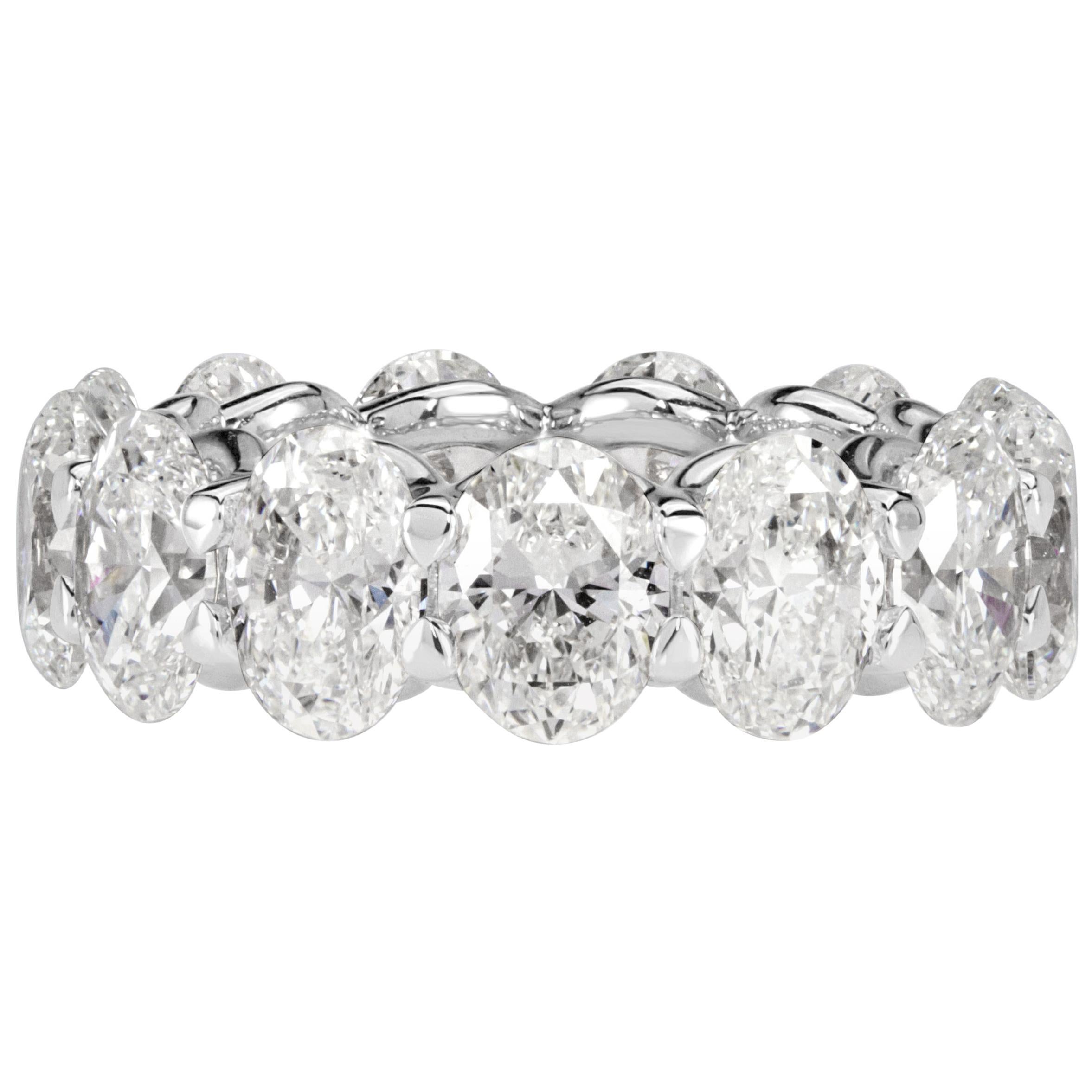Mark Broumand 9.10 Carat Oval Cut Diamond Eternity Band in 18 Karat White Gold