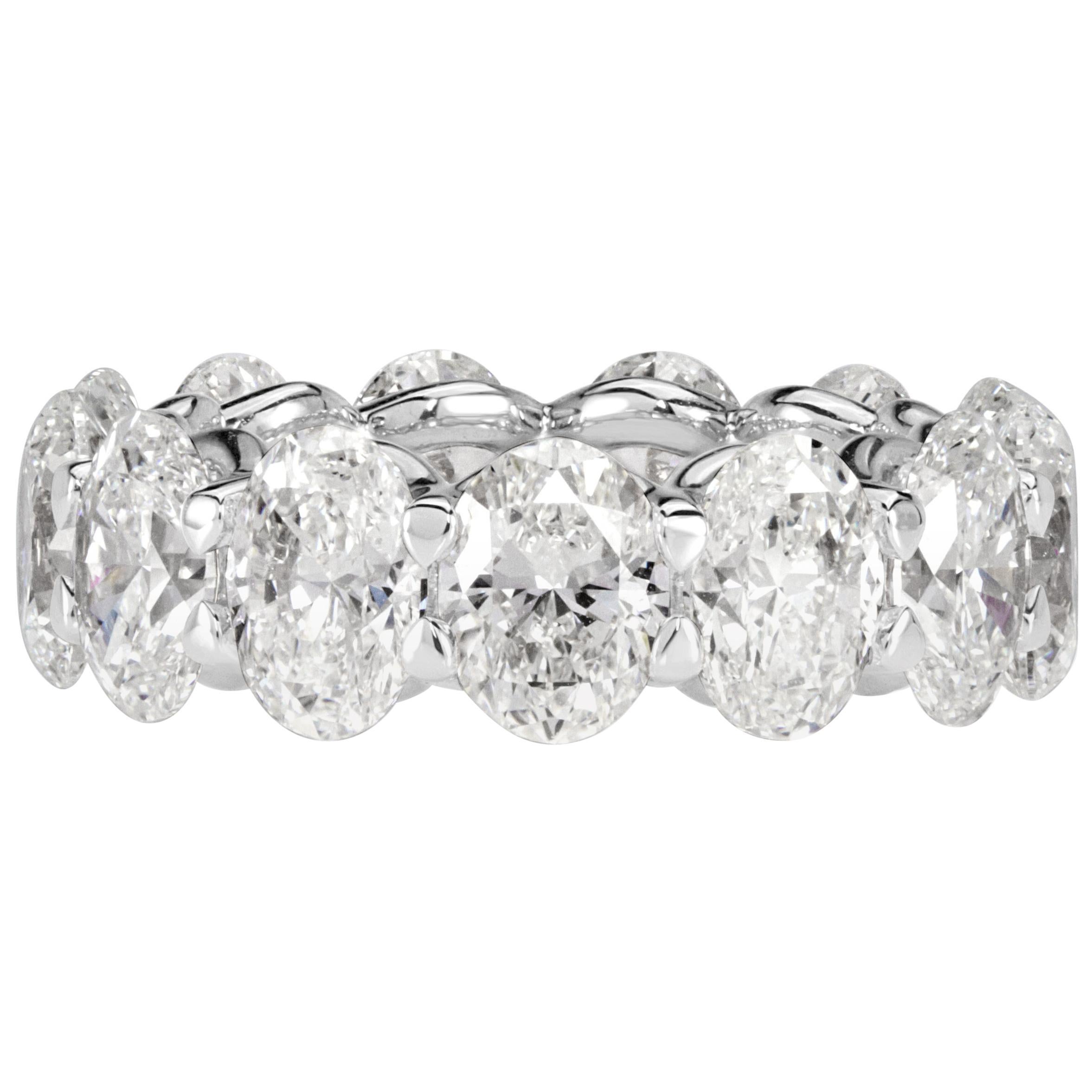 Mark Broumand 9.10 Carat Oval Cut Diamond Eternity Band in 18 Karat White Gold