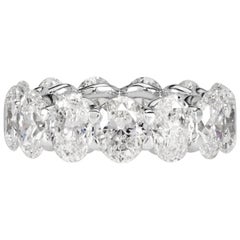 Mark Broumand 9.10 Carat Oval Cut Diamond Eternity Band in 18 Karat White Gold