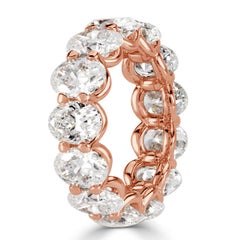 Mark Broumand 9.10 Carat Oval Cut Diamond Eternity Band in 18 Karat Rose Gold