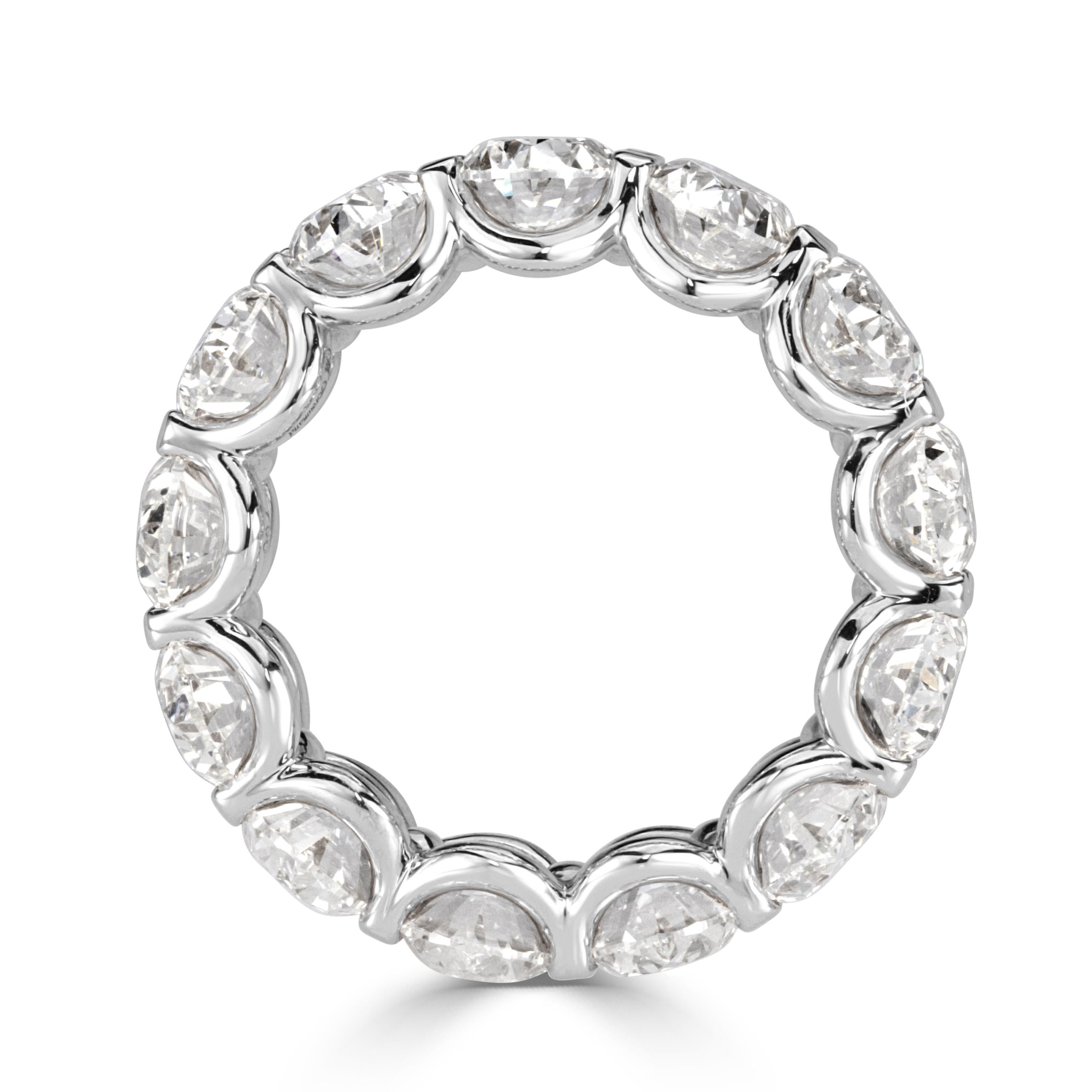 Mark Broumand 9.10 Carat Oval Cut Diamond Eternity Band in Platinum In New Condition For Sale In Los Angeles, CA
