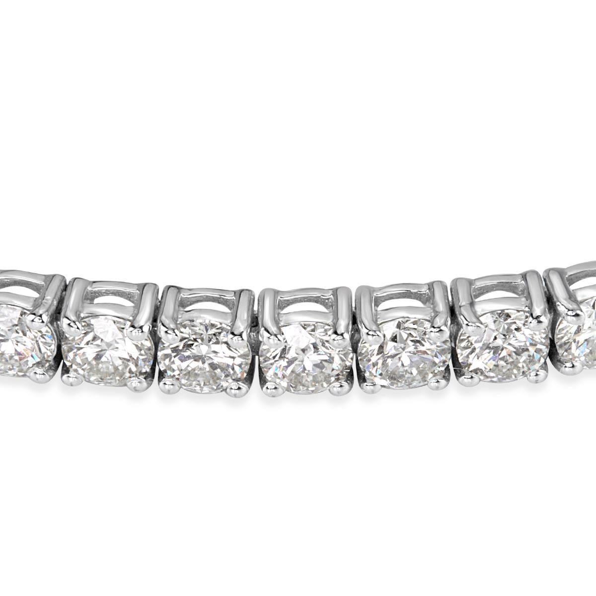 Mark Broumand Bracelet tennis en or blanc 18 carats avec diamants taille brillant rond de 9,32 carats Neuf - En vente à Los Angeles, CA
