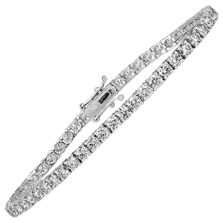 Mark Broumand 9.32ct Round Brilliant Cut Diamond Tennis Bracelet in 18k White