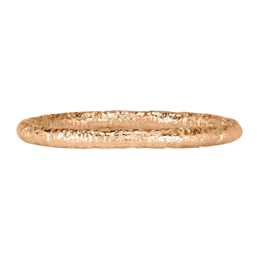 Mark Broumand Handmade Textured Band in 18 Karat Rose Gold For Sale