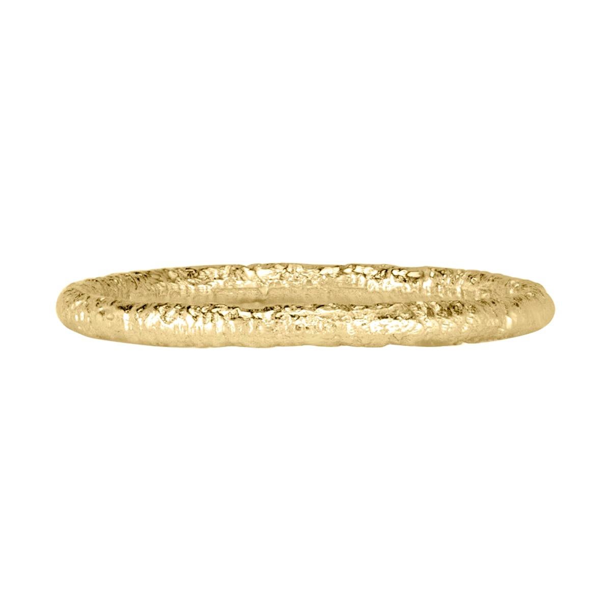 Mark Broumand Handmade Textured Band in 18 Karat Yellow Gold For Sale