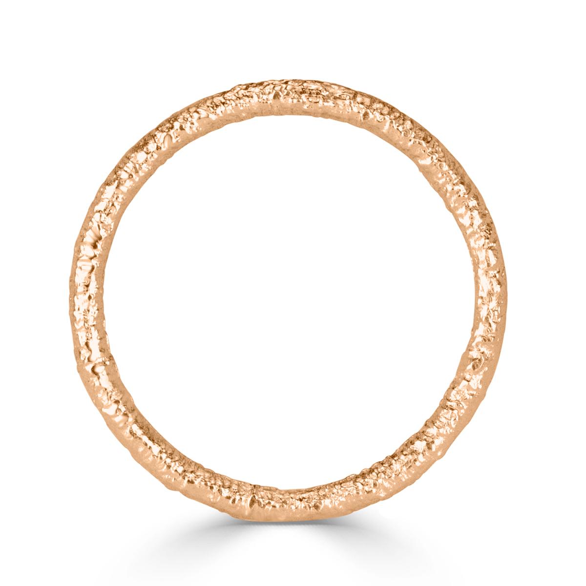 Mark Broumand Handmade Textured Band in 18 Karat Rose Gold In New Condition For Sale In Los Angeles, CA