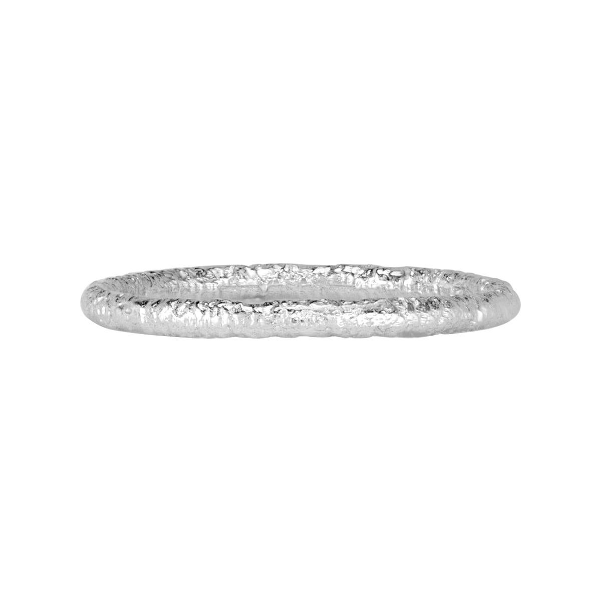 Mark Broumand Handmade Textured Band in Platinum For Sale