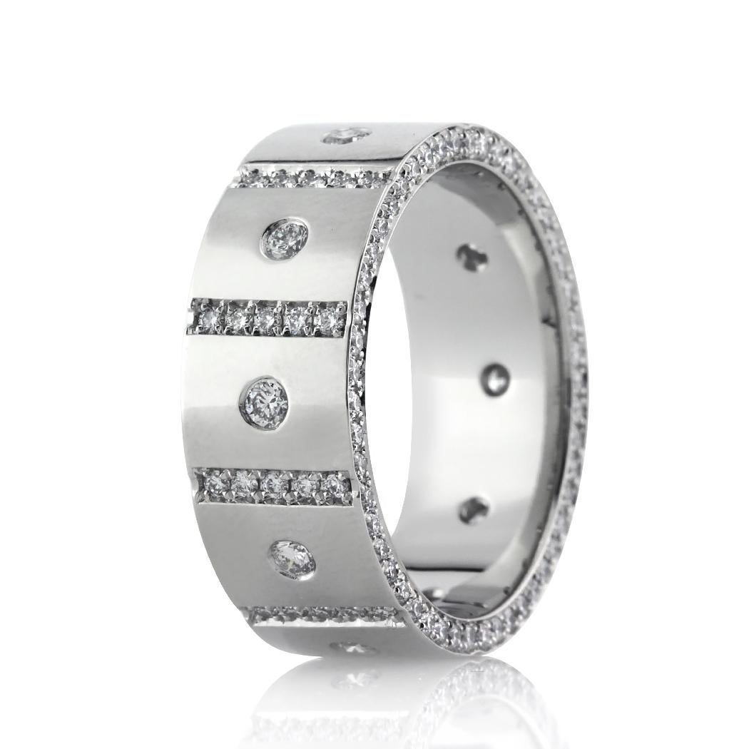 Taille ronde Mark Broumand, alliance pour homme en diamants taille brillant rond de 1,90 carat en vente