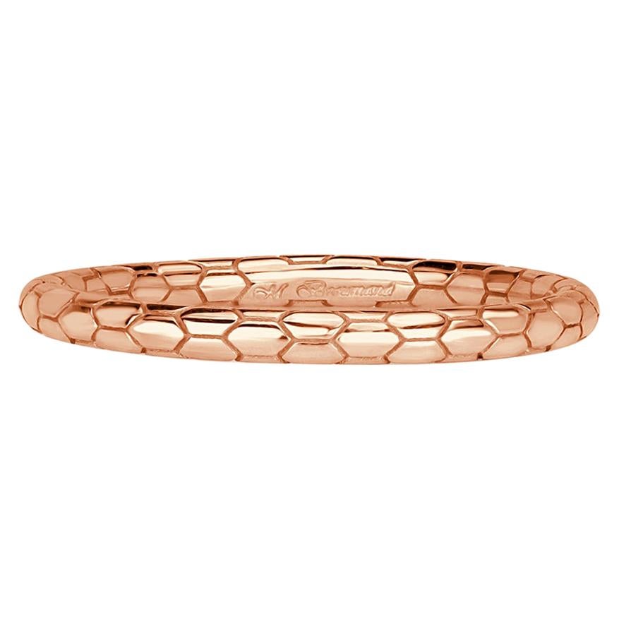 Mark Broumand Scale Wedding Band in 18 Karat Rose Gold For Sale