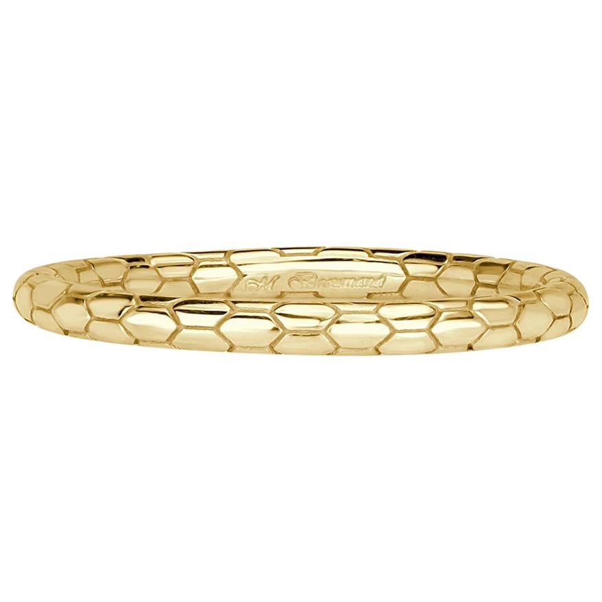 Mark Broumand Scale Wedding Band in 18 Karat Yellow Gold For Sale