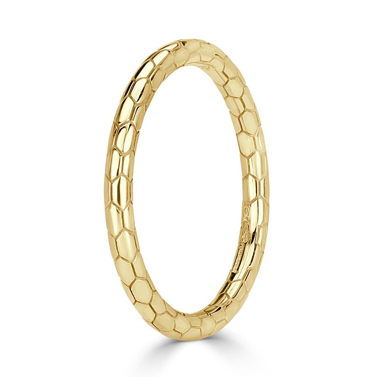 Mark Broumand Scale Wedding Band in 18 Karat Yellow Gold For Sale at